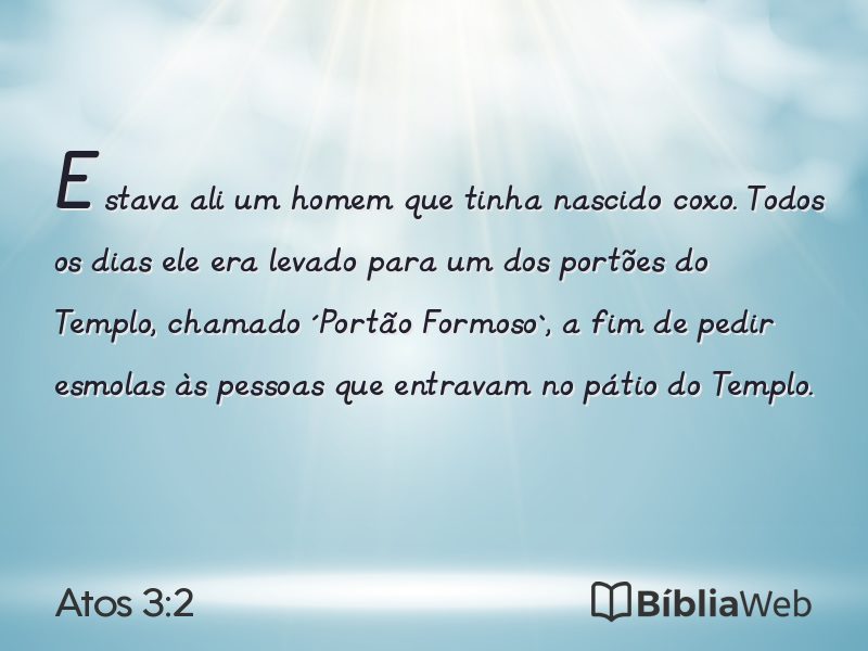 Atos 3:2 em imagem para compartilhar