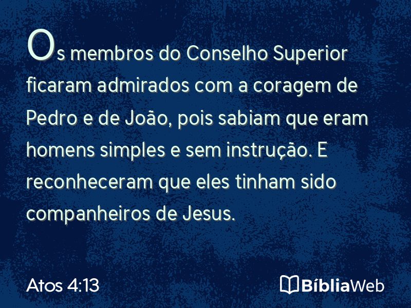 Atos 4:13 em imagem para compartilhar