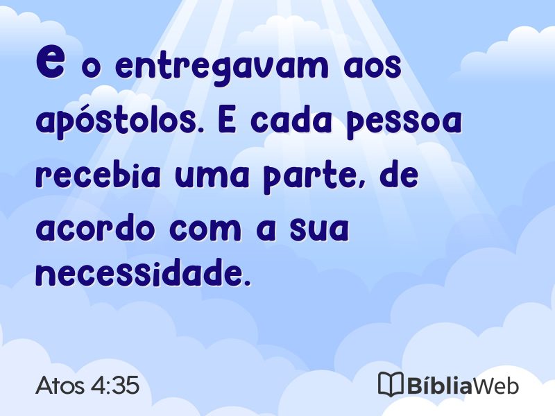 Atos 4:35 em imagem para compartilhar