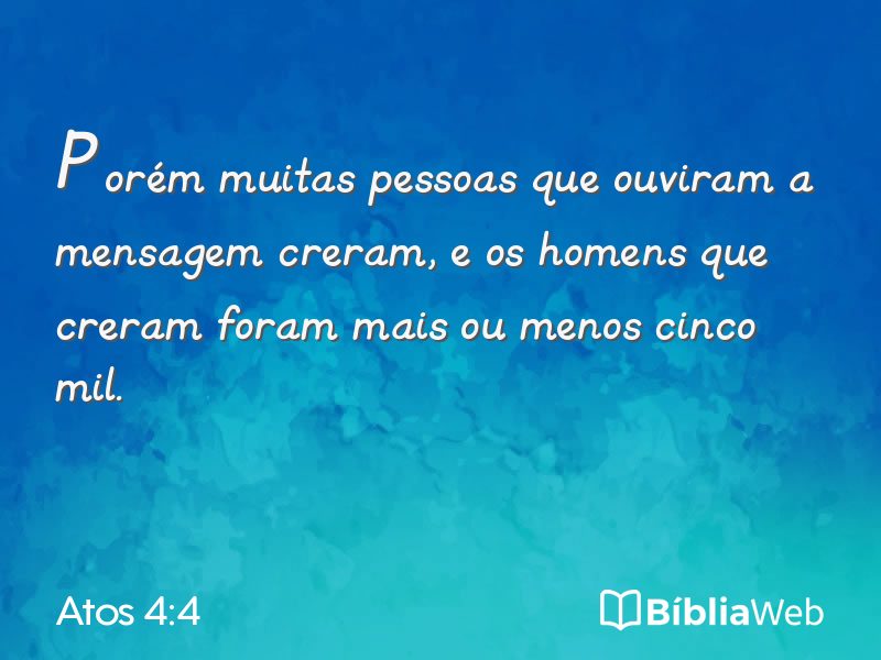 Atos 4:4 em imagem para compartilhar