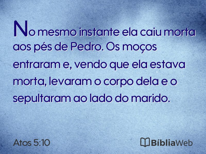 Atos 5:10 em imagem para compartilhar