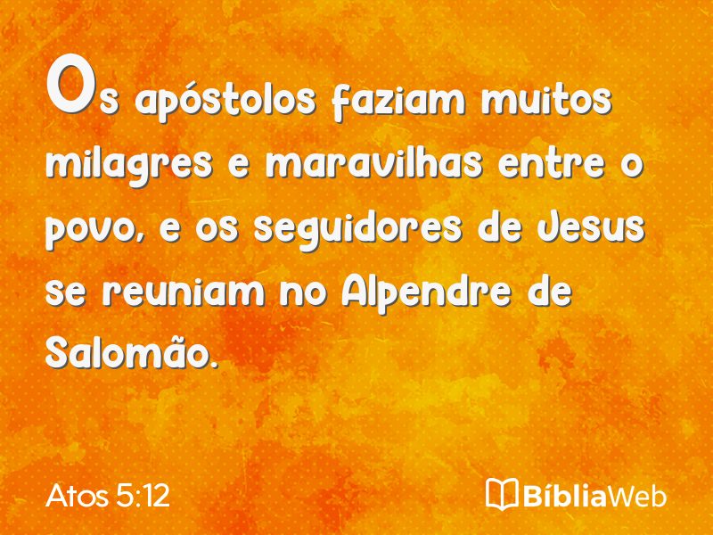 Atos 5:12 em imagem para compartilhar