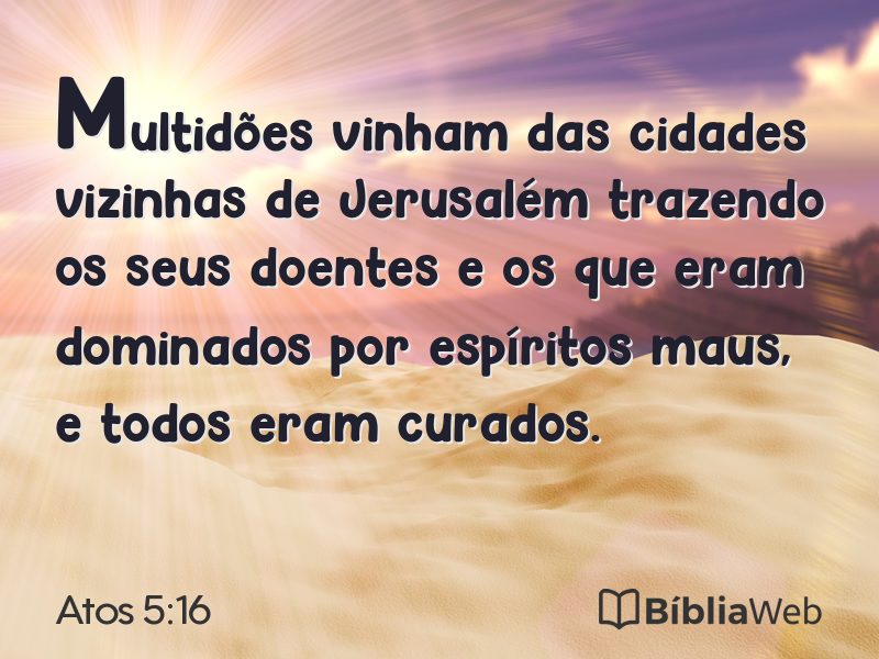 Atos 5:16 em imagem para compartilhar