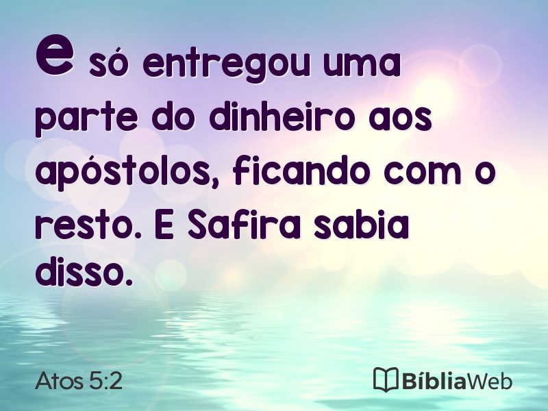 Atos 5:2 em imagem para compartilhar
