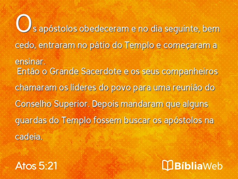Atos 5:21 em imagem para compartilhar