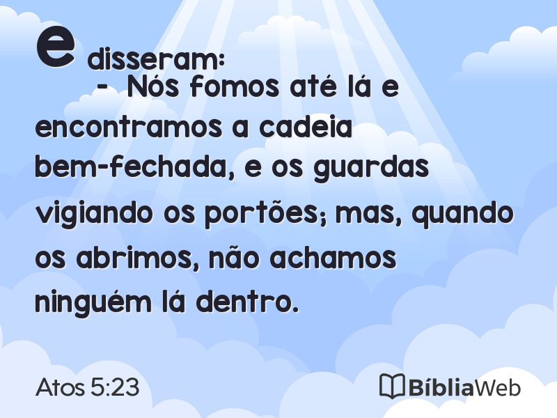 Atos 5:23 em imagem para compartilhar