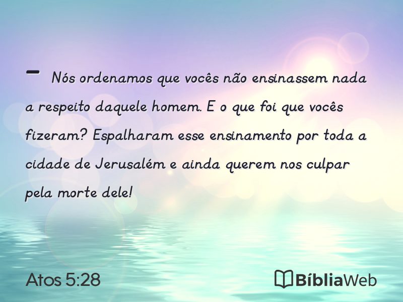 Atos 5:28 em imagem para compartilhar