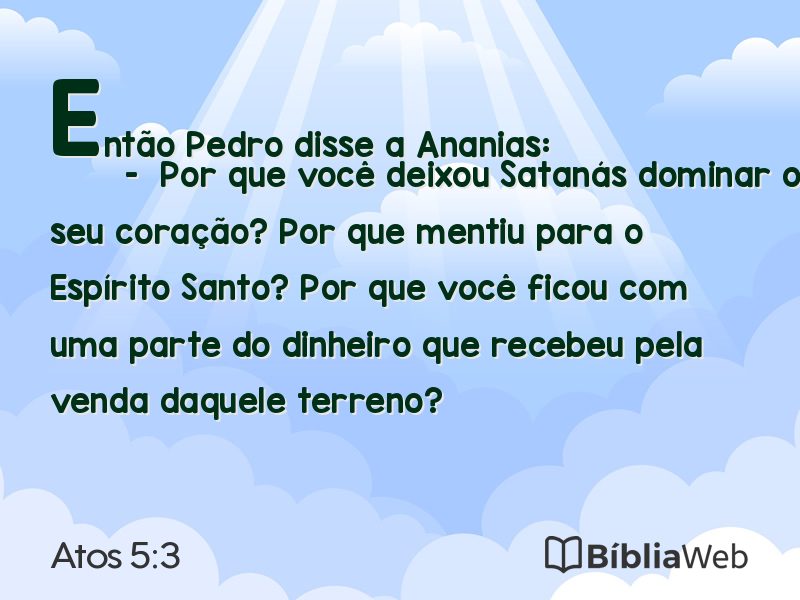 Atos 5:3 em imagem para compartilhar