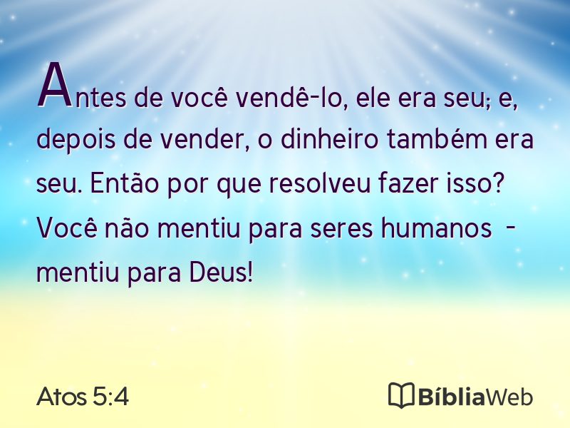 Atos 5:4 em imagem para compartilhar