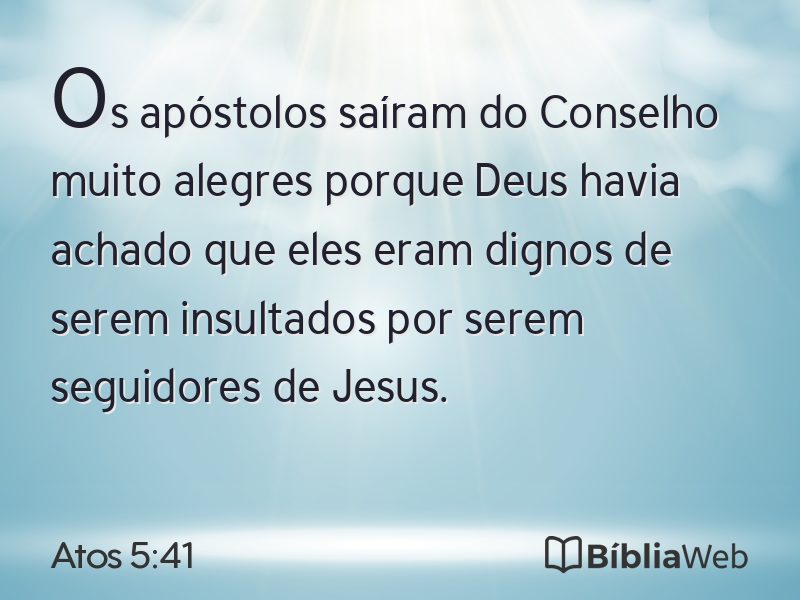 Atos 5:41 em imagem para compartilhar