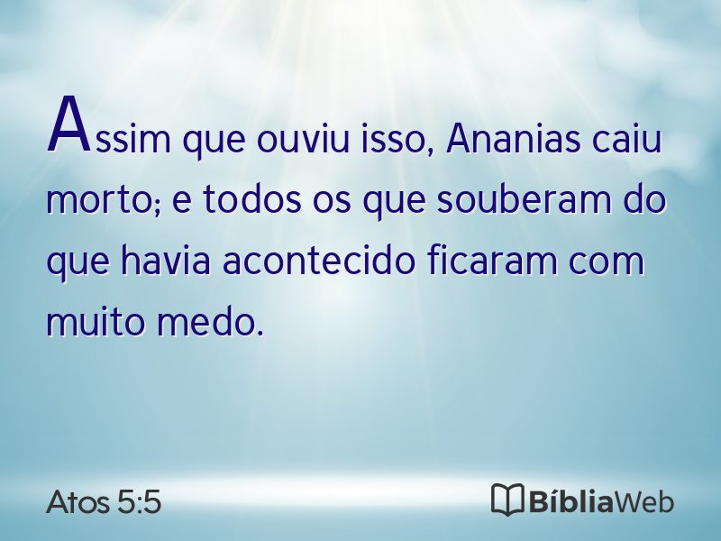 Atos 5:5 em imagem para compartilhar