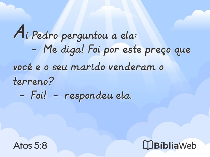 Atos 5:8 em imagem para compartilhar