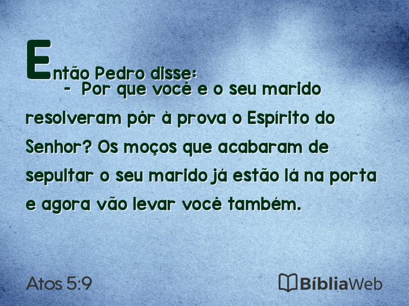 Atos 5:9 em imagem para compartilhar