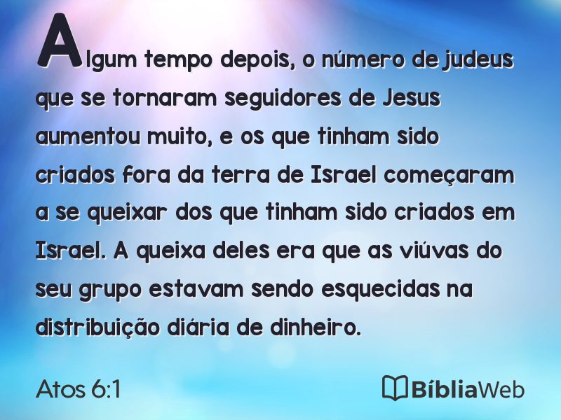 Atos 6:1 em imagem para compartilhar