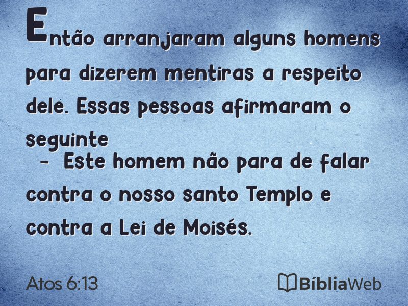 Atos 6:13 em imagem para compartilhar