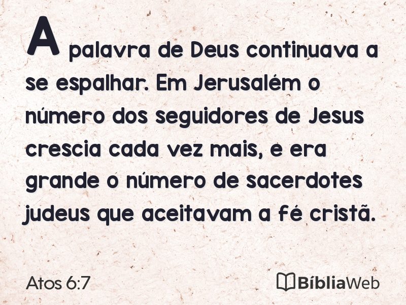 Atos 6:7 em imagem para compartilhar