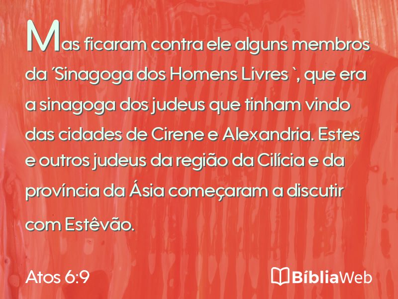 Atos 6:9 em imagem para compartilhar