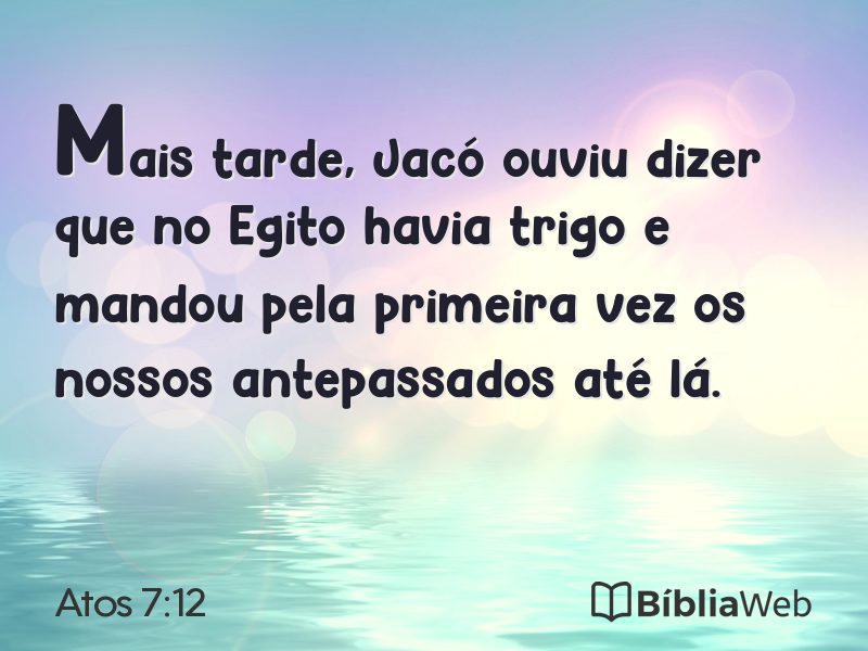 Atos 7:12 em imagem para compartilhar