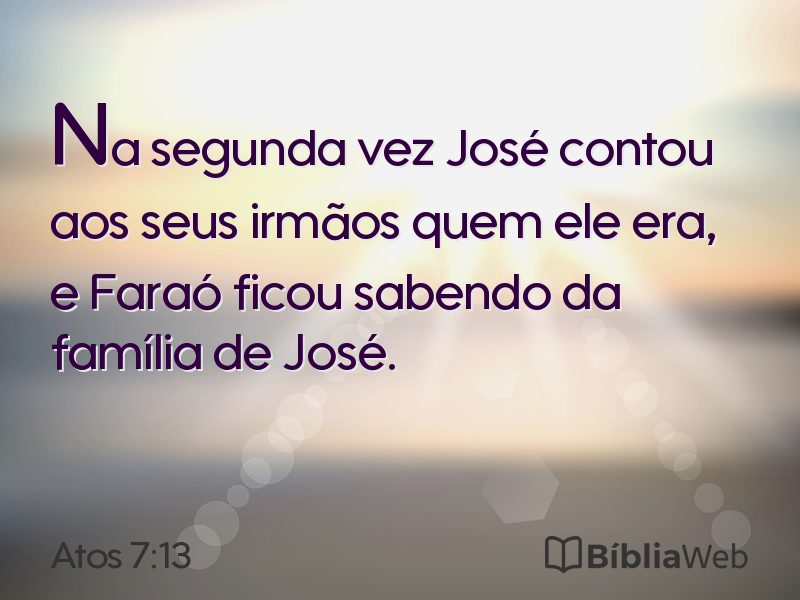Atos 7:13 em imagem para compartilhar