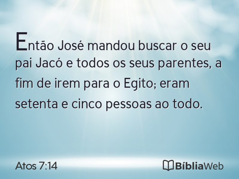 Atos 7:14 em imagem para compartilhar