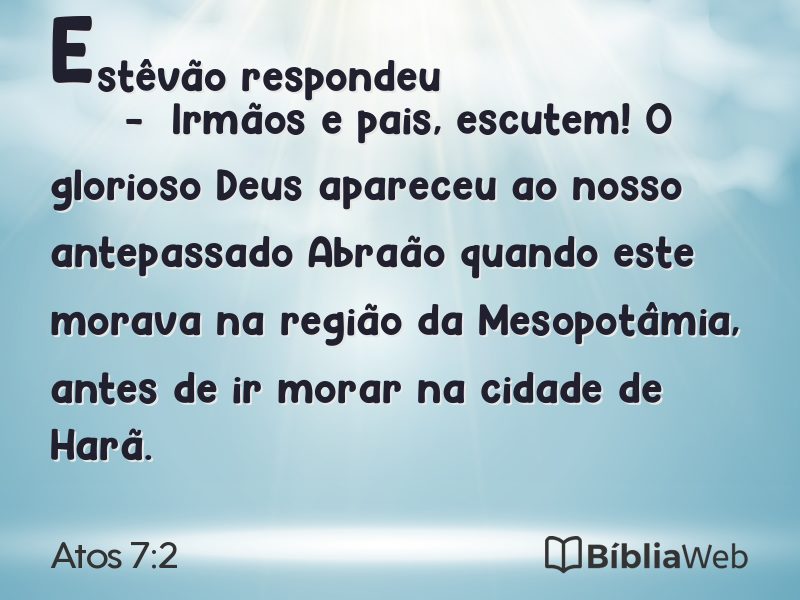 Atos 7:2 em imagem para compartilhar