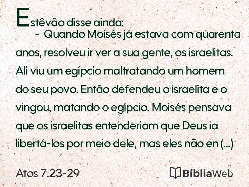 Atos 7:23-29 em imagem para compartilhar