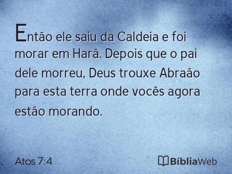 Atos 7:4 em imagem para compartilhar