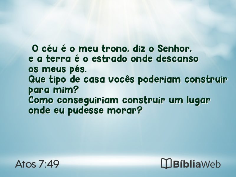 Atos 7:49 em imagem para compartilhar