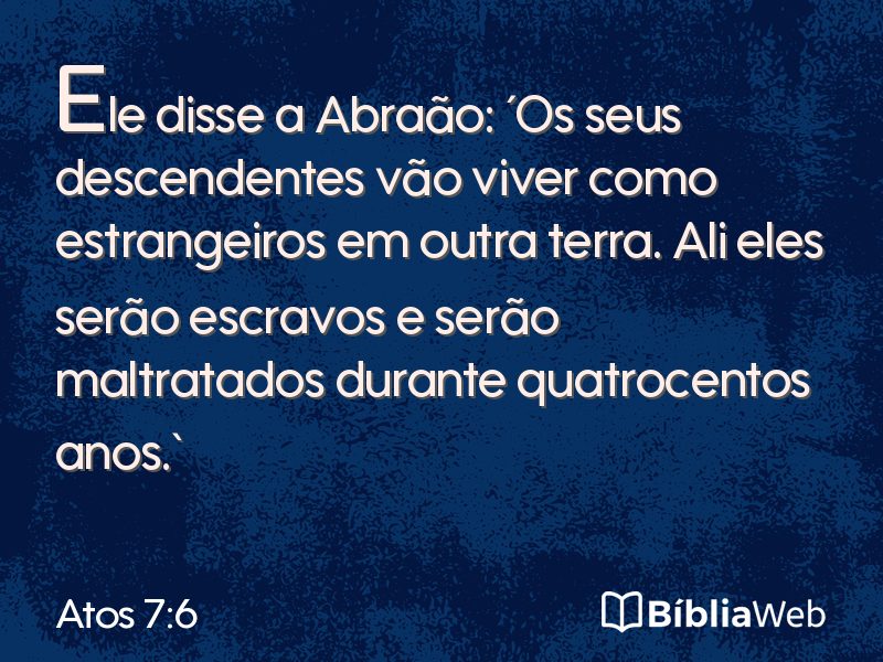 Atos 7:6 em imagem para compartilhar