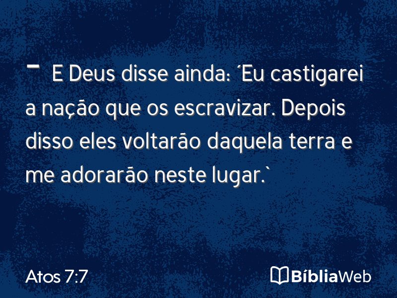 Atos 7:7 em imagem para compartilhar