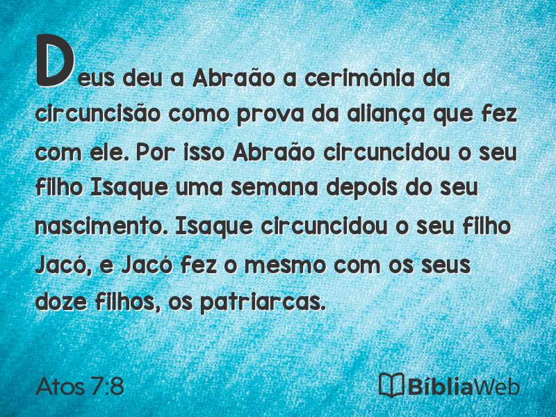 Atos 7:8 em imagem para compartilhar