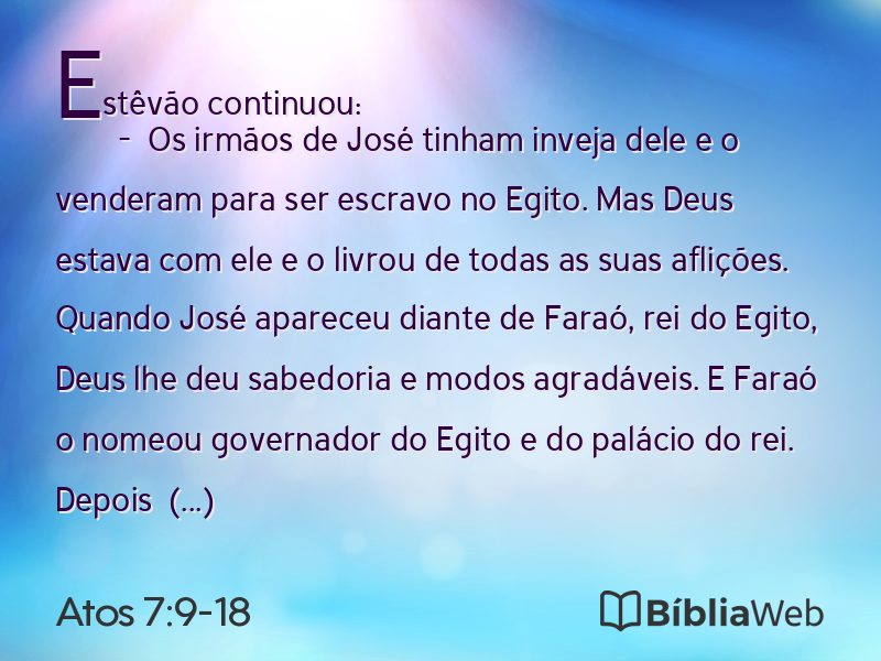 Atos 7:9-18 em imagem para compartilhar