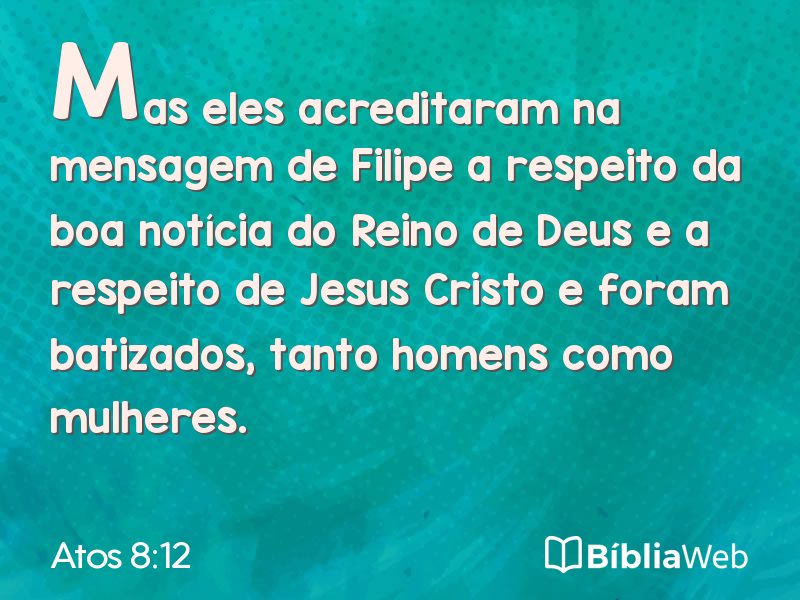 Atos 8:12 em imagem para compartilhar