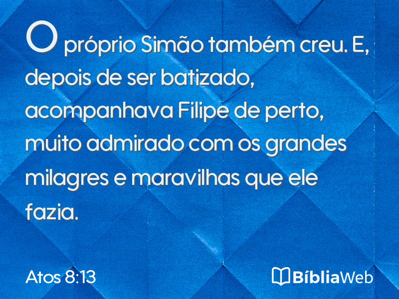 Atos 8:13 em imagem para compartilhar