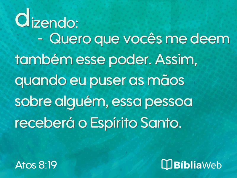 Atos 8:19 em imagem para compartilhar