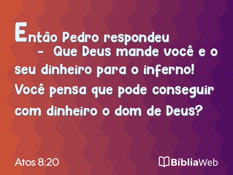 Atos 8:20 em imagem para compartilhar