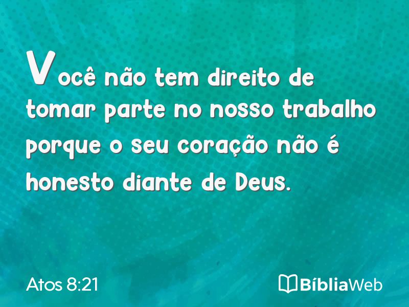 Atos 8:21 em imagem para compartilhar