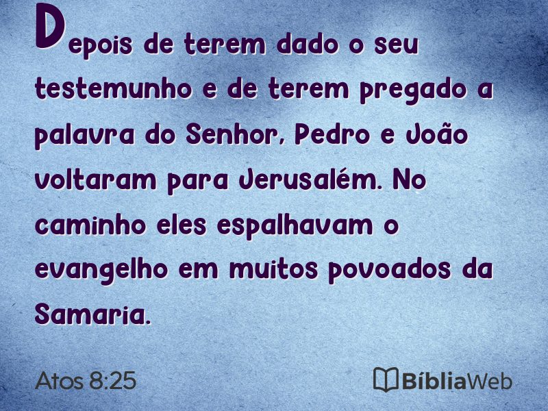 Atos 8:25 em imagem para compartilhar