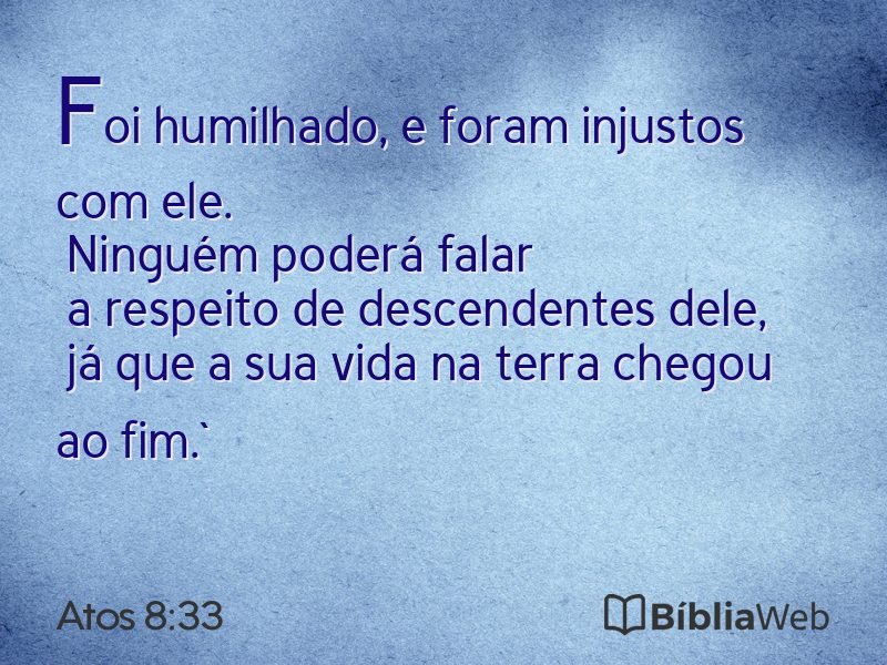 Atos 8:33 em imagem para compartilhar