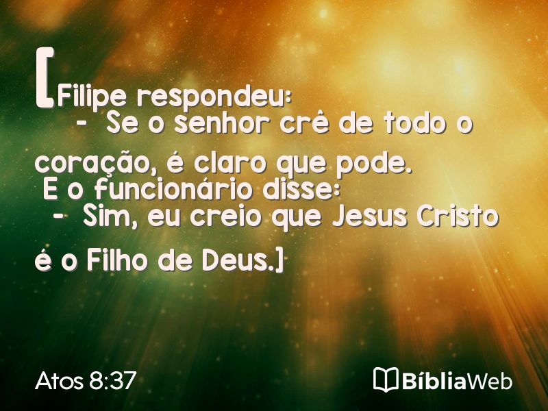 Atos 8:37 em imagem para compartilhar
