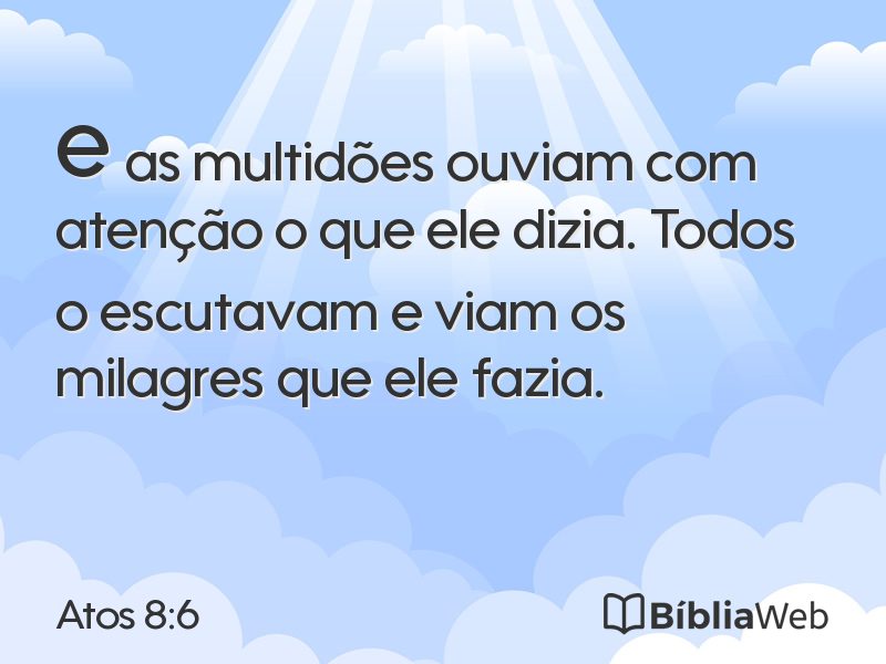 Atos 8:6 em imagem para compartilhar