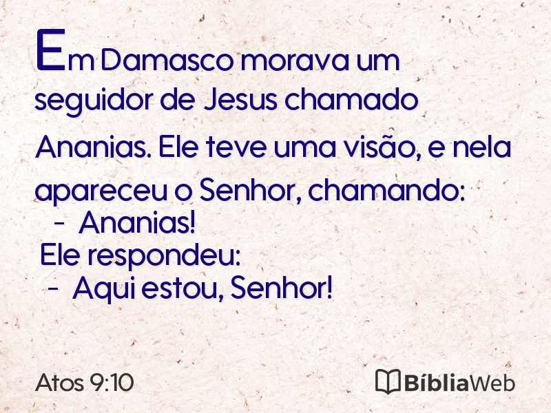 Atos 9:10 em imagem para compartilhar