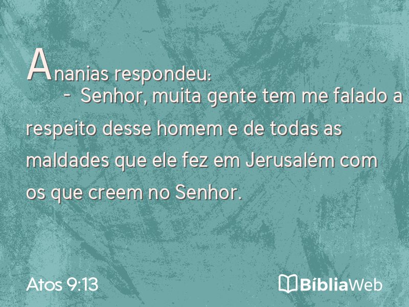 Atos 9:13 em imagem para compartilhar