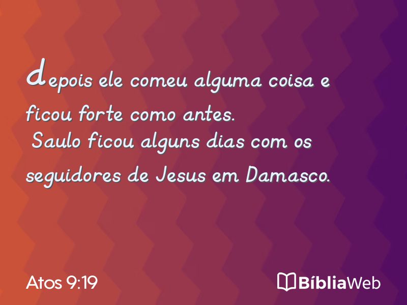 Atos 9:19 em imagem para compartilhar
