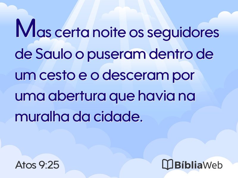 Atos 9:25 em imagem para compartilhar