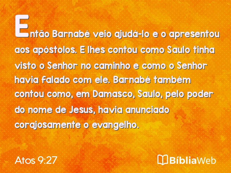 Atos 9:27 em imagem para compartilhar