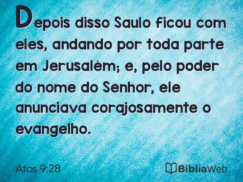 Atos 9:28 em imagem para compartilhar