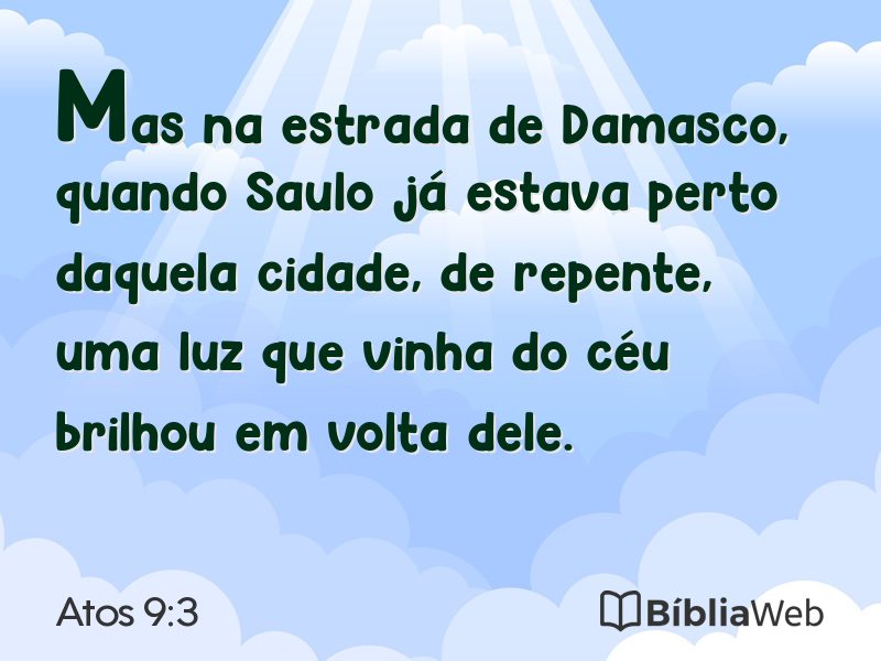 Atos 9:3 em imagem para compartilhar