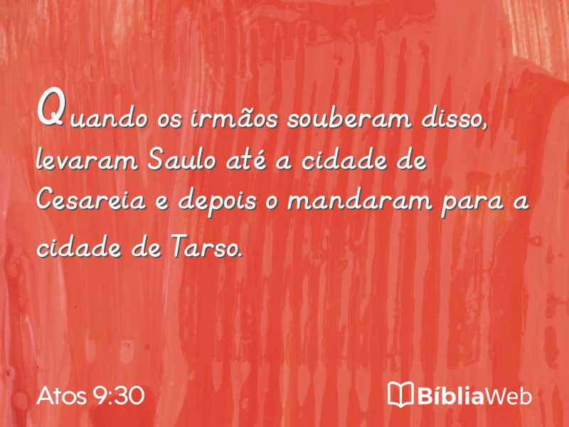 Atos 9:30 em imagem para compartilhar
