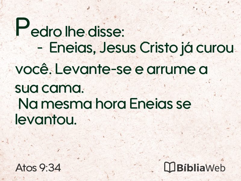 Atos 9:34 em imagem para compartilhar